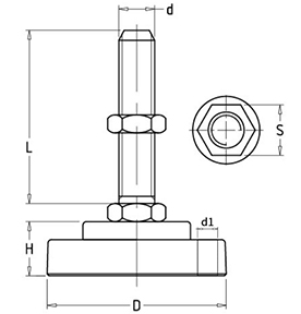 HL.42171 固定调节支撑脚图纸